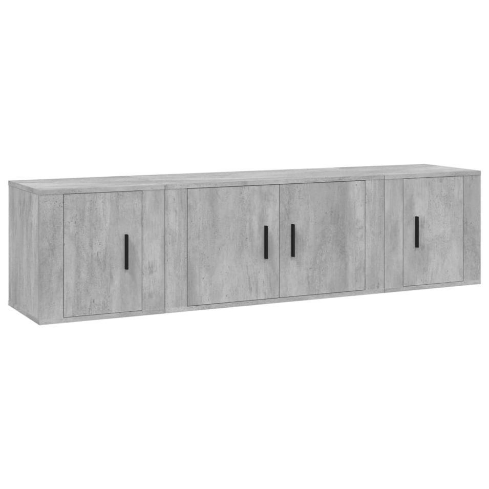 Ensemble de meubles TV 3 pcs Gris béton Bois d'ingénierie - Photo n°1