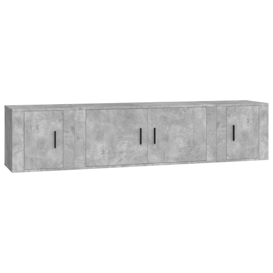 Ensemble de meubles TV 3 pcs Gris béton Bois d'ingénierie - Photo n°1