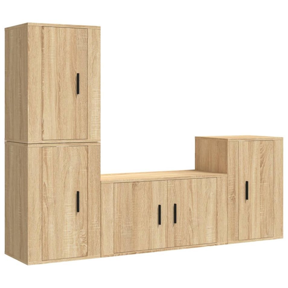 Ensemble de meubles TV 4 pcs Chêne sonoma Bois d'ingénierie - Photo n°1