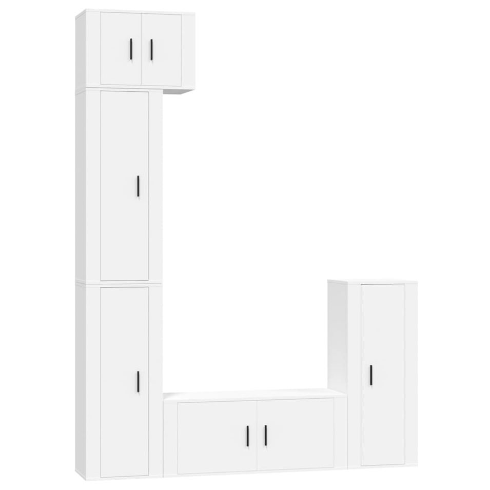 Ensemble de meubles TV 5 pcs Blanc Bois d'ingénierie - Photo n°1