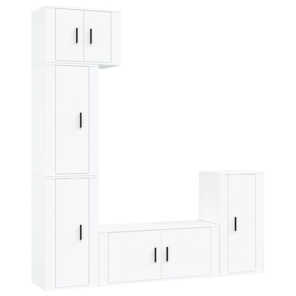 Ensemble de meubles TV 5 pcs Blanc Bois d'ingénierie - Photo n°1