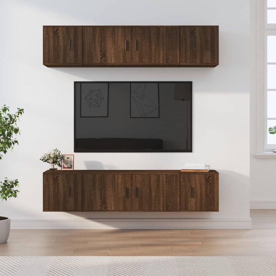 Ensemble de meubles TV 6 pcs Chêne marron Bois d'ingénierie - Photo n°1