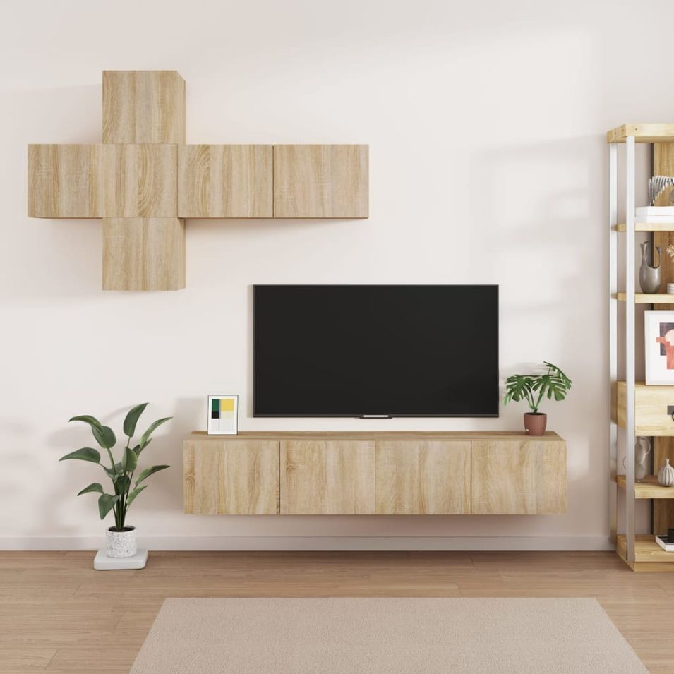 Ensemble de meubles TV 7 pcs Chêne sonoma Bois d'ingénierie - Photo n°1