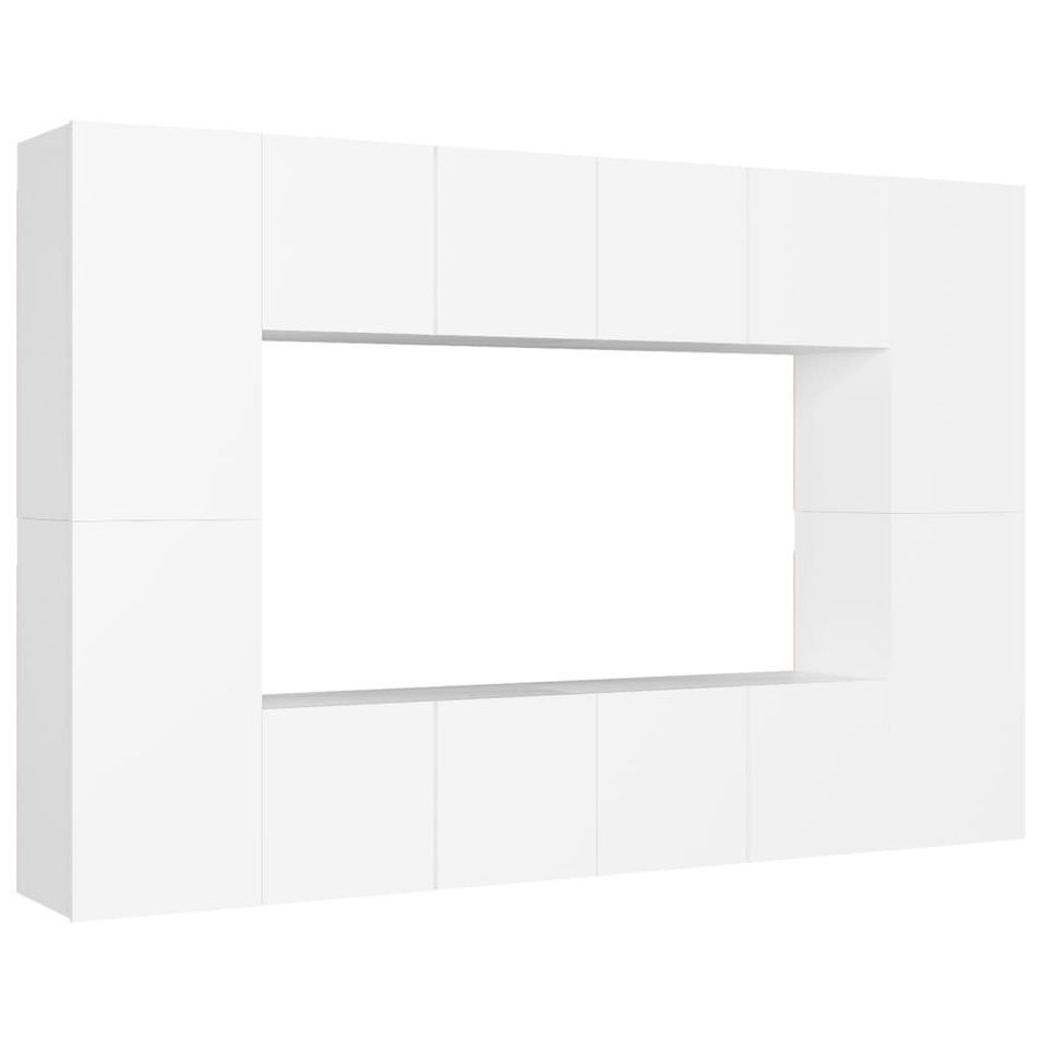 Ensemble de meubles TV 8 pcs Blanc 2 - Photo n°1