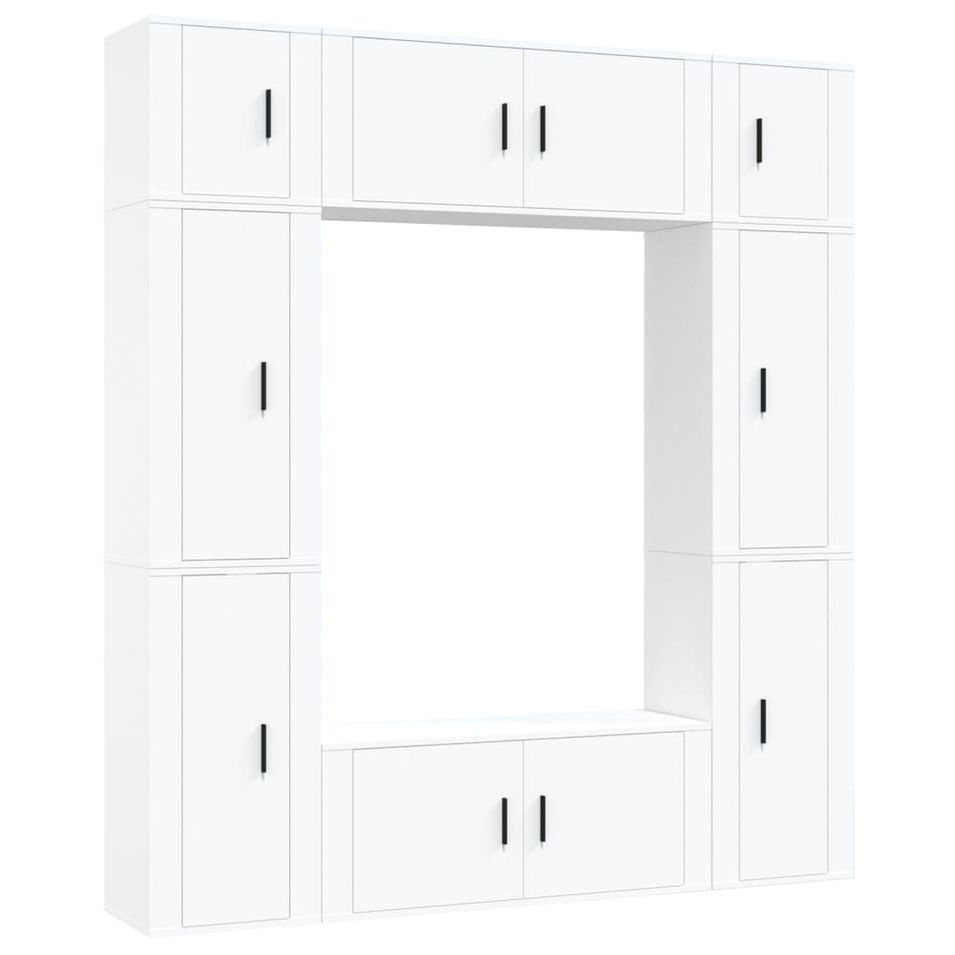 Ensemble de meubles TV 8 pcs Blanc Bois d'ingénierie - Photo n°1