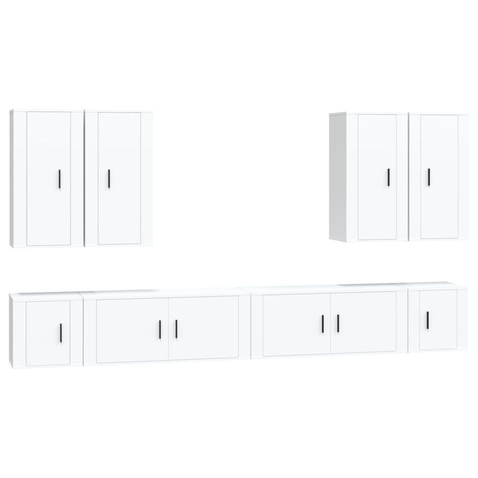 Ensemble de meubles TV 8 pcs Blanc Bois d'ingénierie - Photo n°1