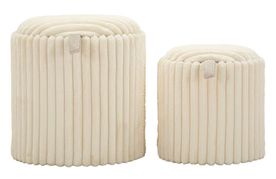 Ensemble de poufs göteborg, 2 pièces, ø 40 x 42 cm - 31 x 32 cm - Photo n°1