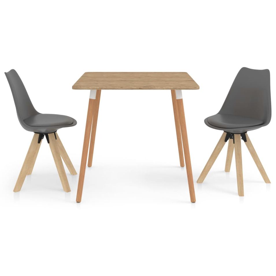 Ensemble de salle à manger 3 pcs Gris 6 - Photo n°1