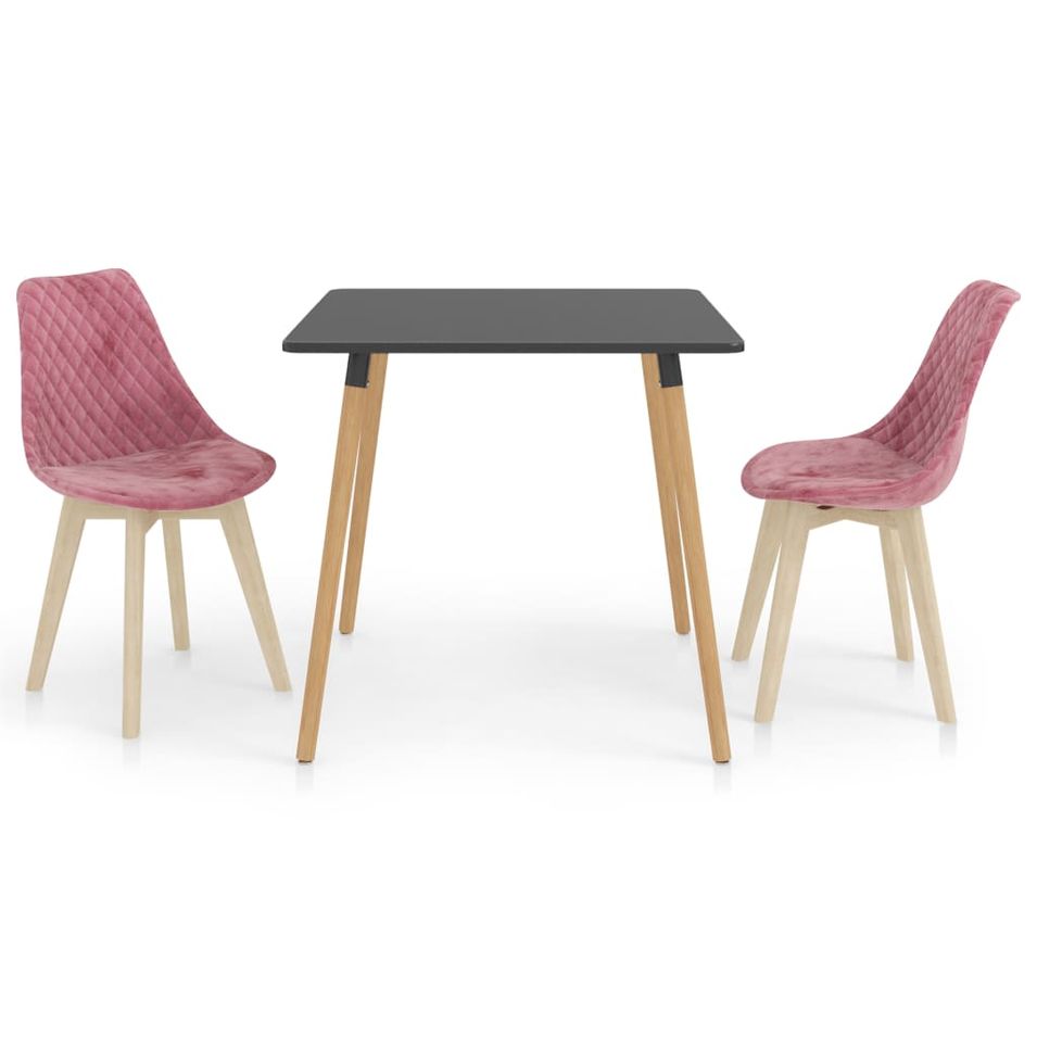 Ensemble de salle à manger 3 pcs Rose 2 - Photo n°1