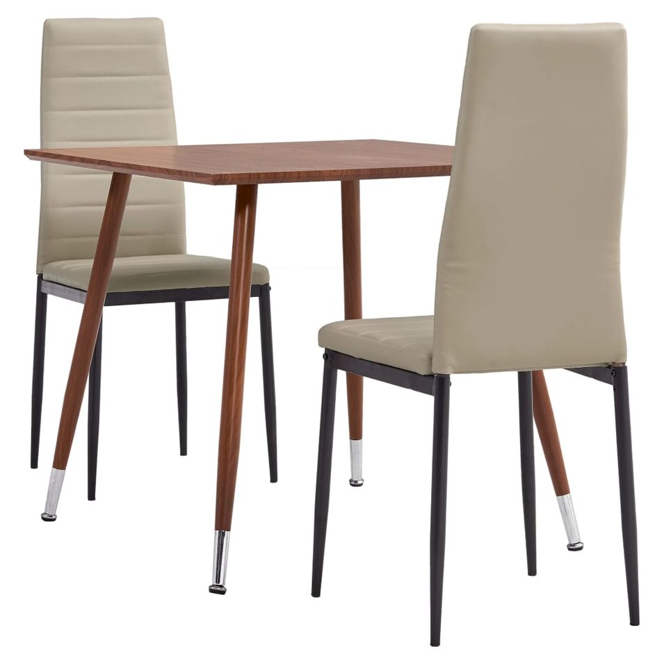 Ensemble de salle à manger 3 pcs Similicuir Cappuccino 7 - Photo n°1