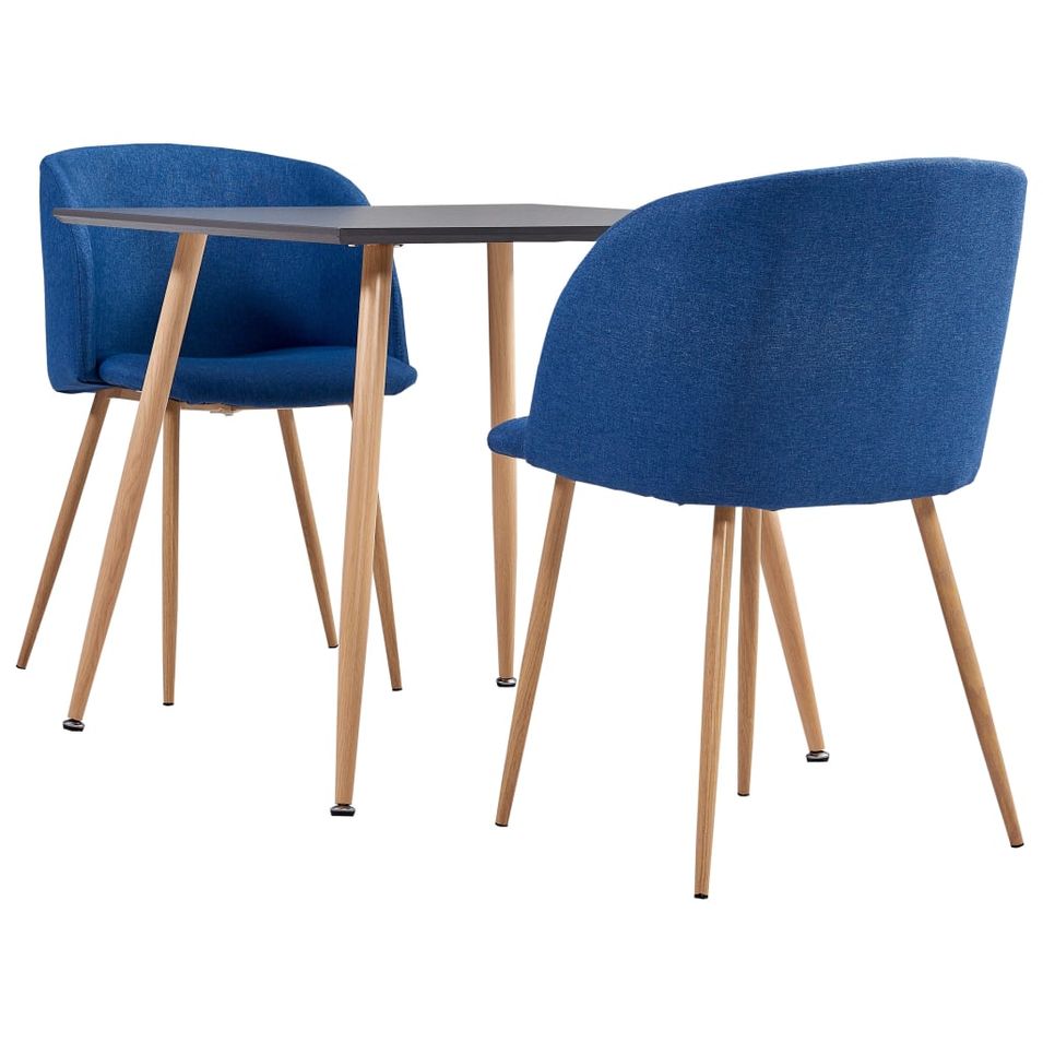 Ensemble de salle à manger 3 pcs Tissu Bleu 7 - Photo n°1