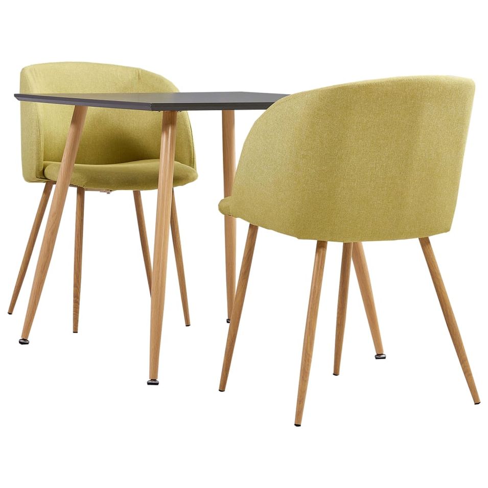 Ensemble de salle à manger 3 pcs Tissu Vert - Photo n°1