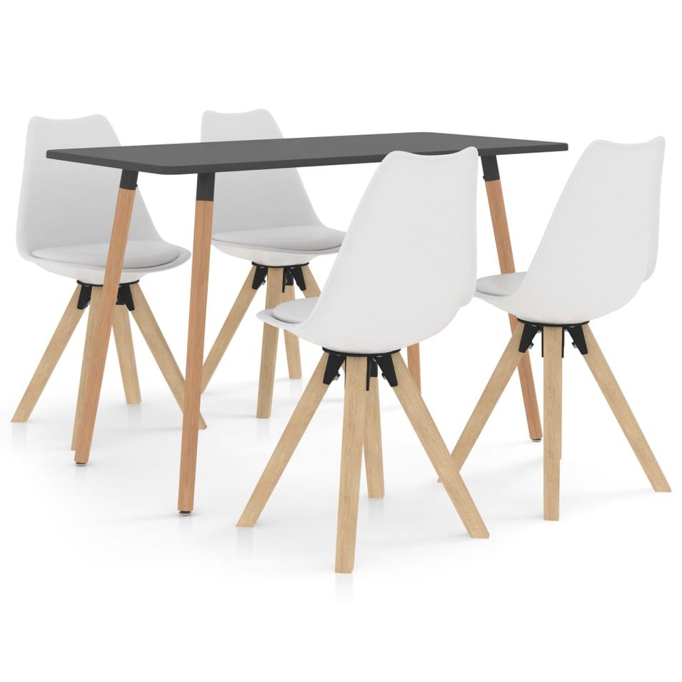 Ensemble de salle à manger 5 pcs Blanc 9 - Photo n°1