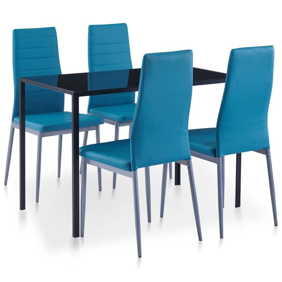 Ensemble de salle à manger 5 pcs Bleu 41 - Photo n°1
