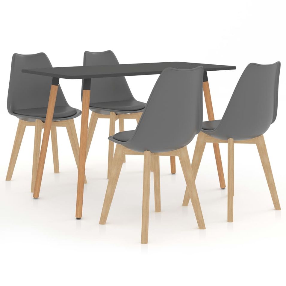 Ensemble de salle à manger 5 pcs Gris 10 - Photo n°1