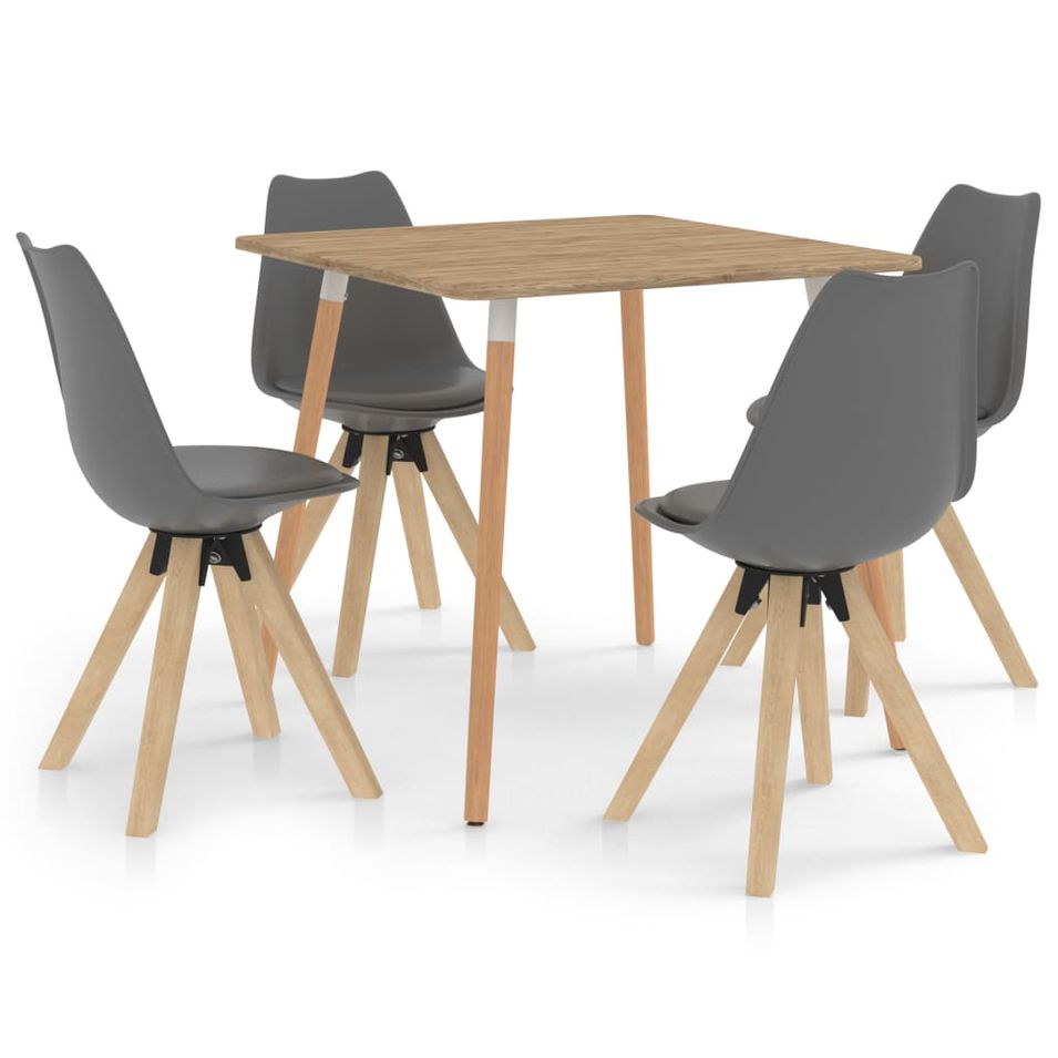 Ensemble de salle à manger 5 pcs Gris 36 - Photo n°1