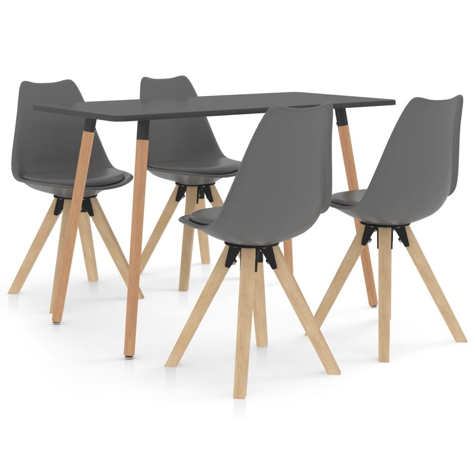 Ensemble de salle à manger 5 pcs Gris 23 - Photo n°1