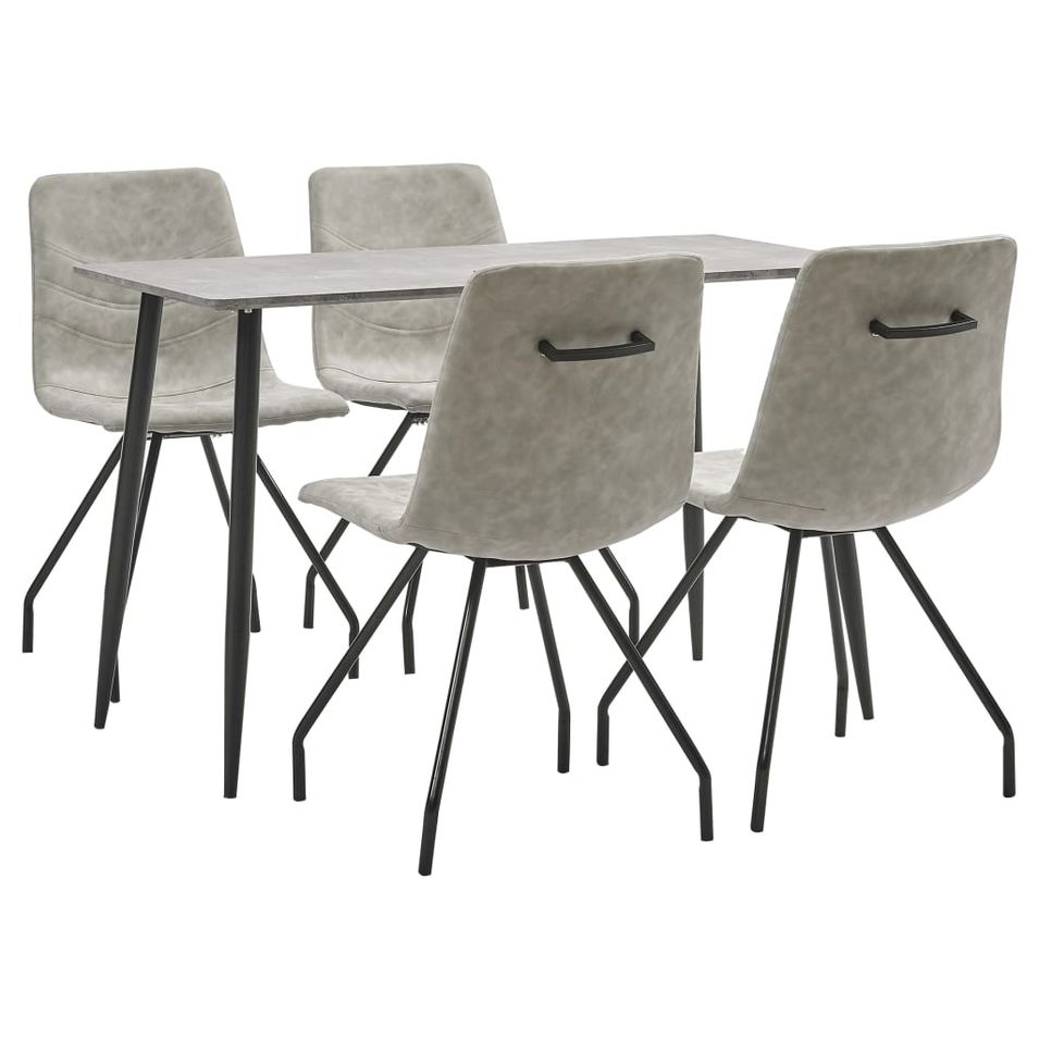 Ensemble de salle à manger 5 pcs Gris Similicuir 2 - Photo n°1