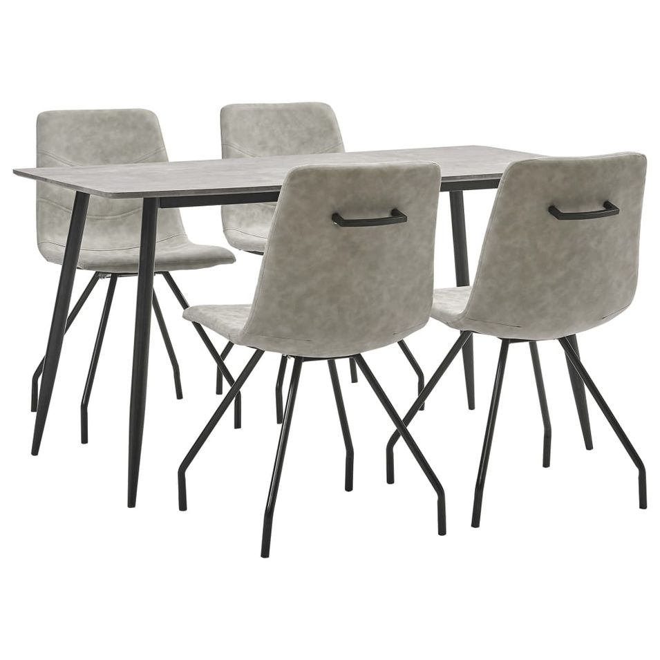 Ensemble de salle à manger 5 pcs Gris Similicuir 7 - Photo n°1