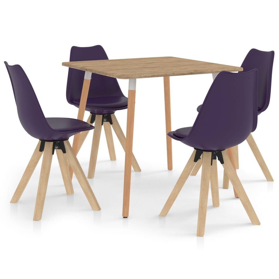 Ensemble de salle à manger 5 pcs Lilas 6 - Photo n°1