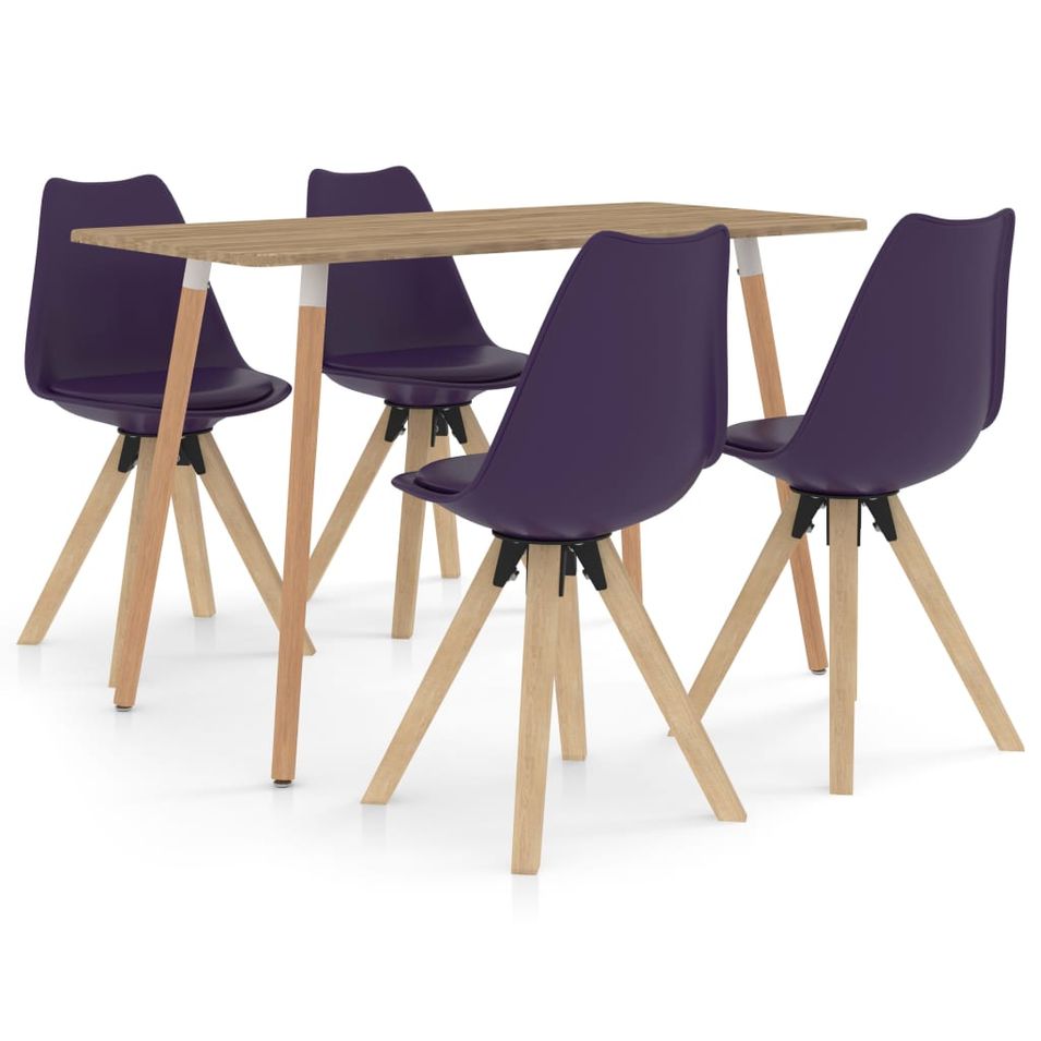 Ensemble de salle à manger 5 pcs Lilas 4 - Photo n°1