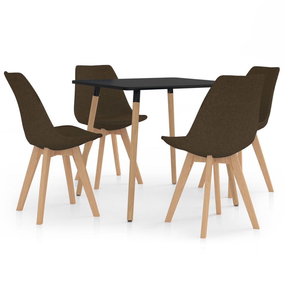 Ensemble de salle à manger 5 pcs Marron 17 - Photo n°1