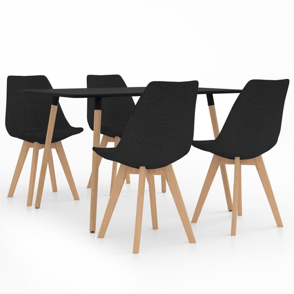 Ensemble de salle à manger 5 pcs Noir 6 - Photo n°1