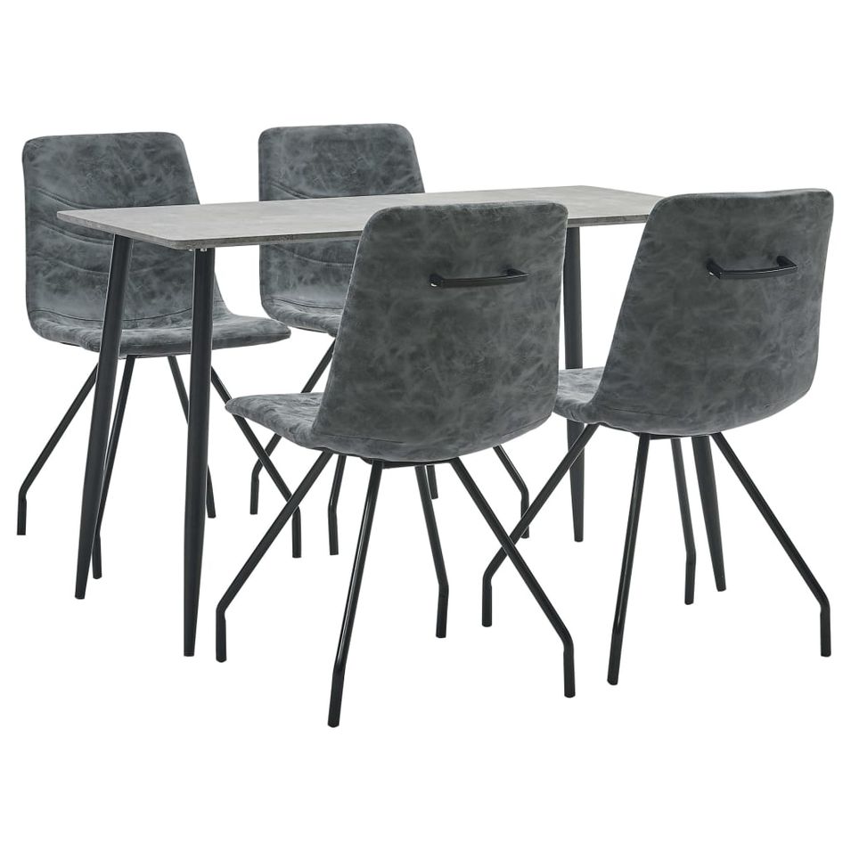 Ensemble de salle à manger 5 pcs Noir Similicuir 2 - Photo n°1