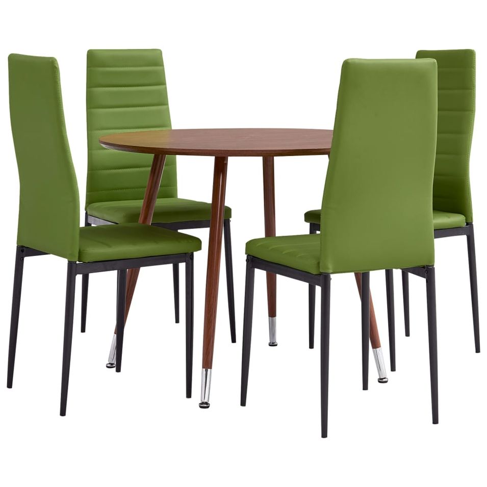 Ensemble de salle à manger 5 pcs Similicuir Vert citron 10 - Photo n°1