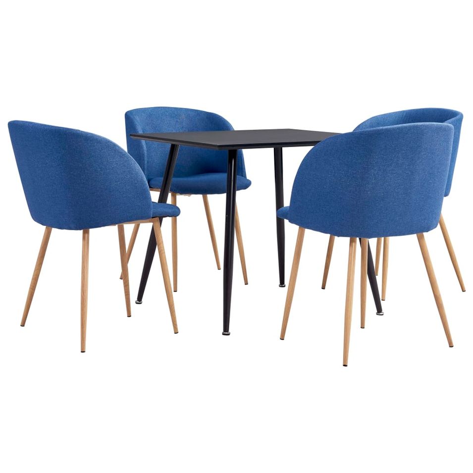 Ensemble de salle à manger 5 pcs Tissu Bleu 10 - Photo n°1