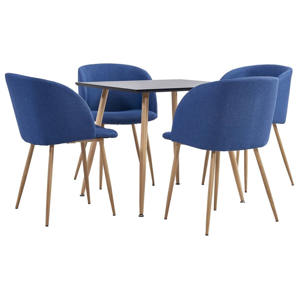 Ensemble de salle à manger 5 pcs Tissu Bleu 11 - Photo n°1