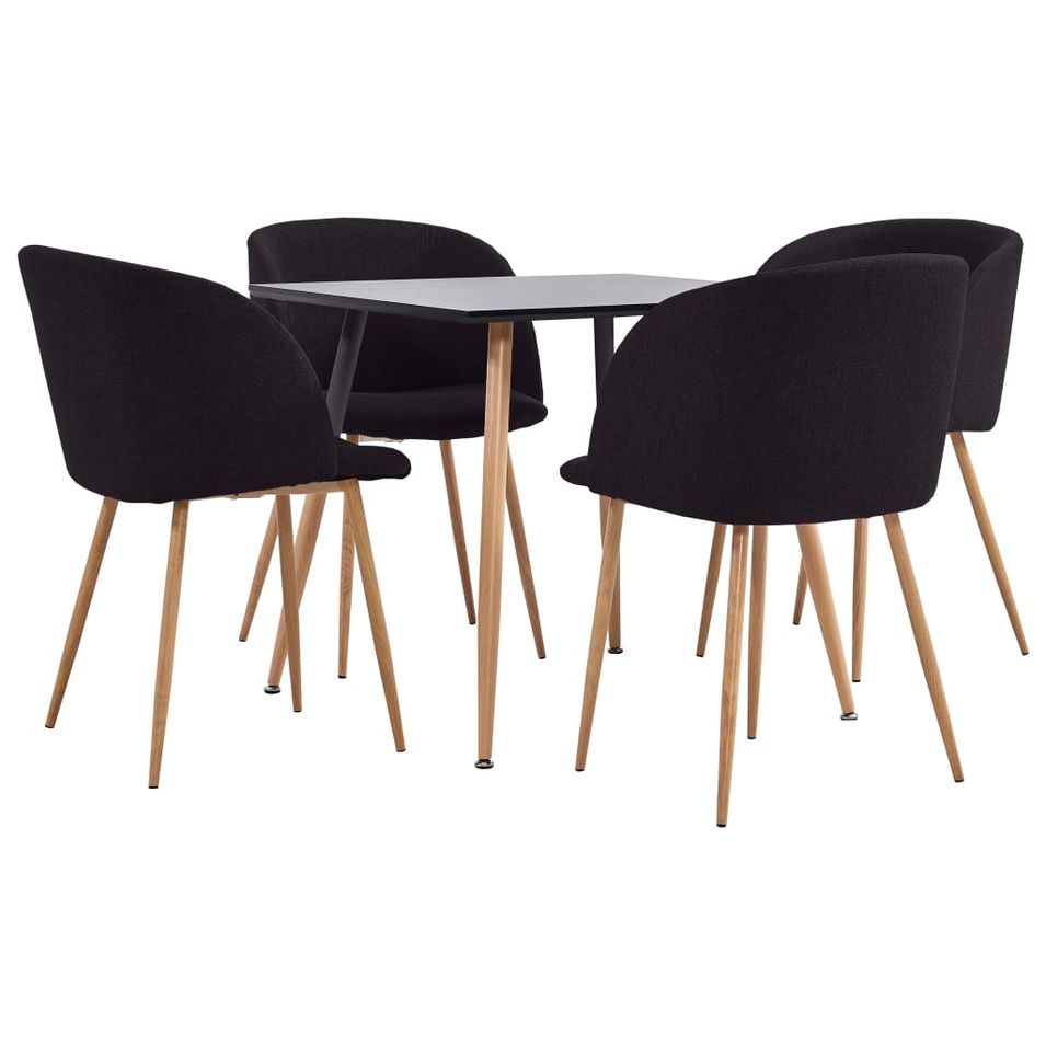 Ensemble de salle à manger 5 pcs Tissu Noir 13 - Photo n°1