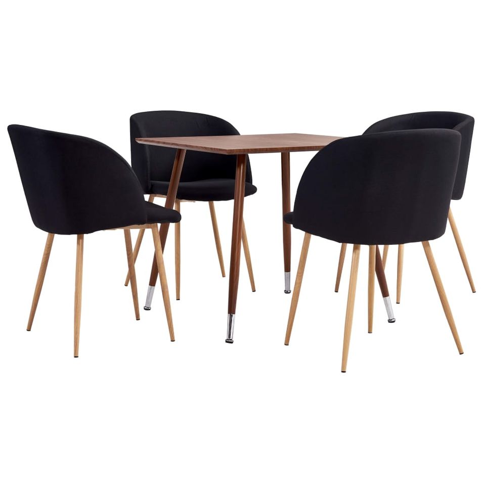 Ensemble de salle à manger 5 pcs Tissu Noir 17 - Photo n°1