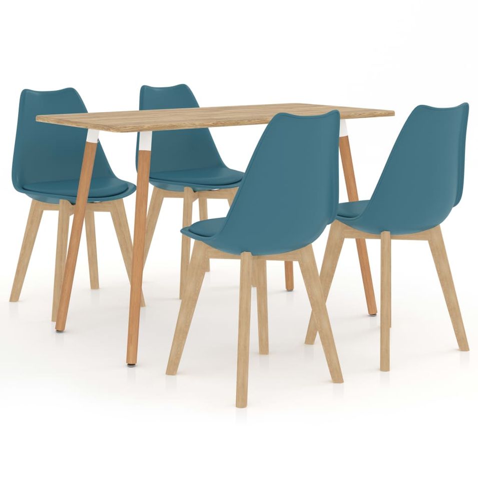 Ensemble de salle à manger 5 pcs Turquoise 23 - Photo n°1