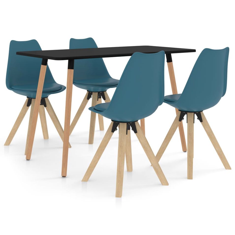Ensemble de salle à manger 5 pcs Turquoise 15 - Photo n°1