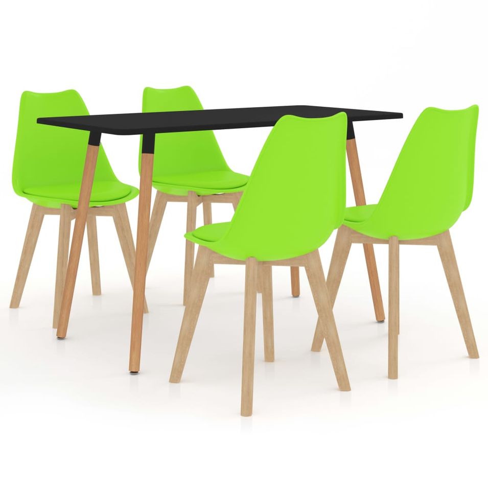 Ensemble de salle à manger 5 pcs Vert 9 - Photo n°1