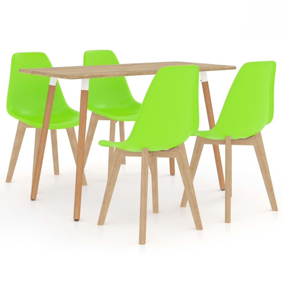 Ensemble de salle à manger 5 pcs Vert 12 - Photo n°1