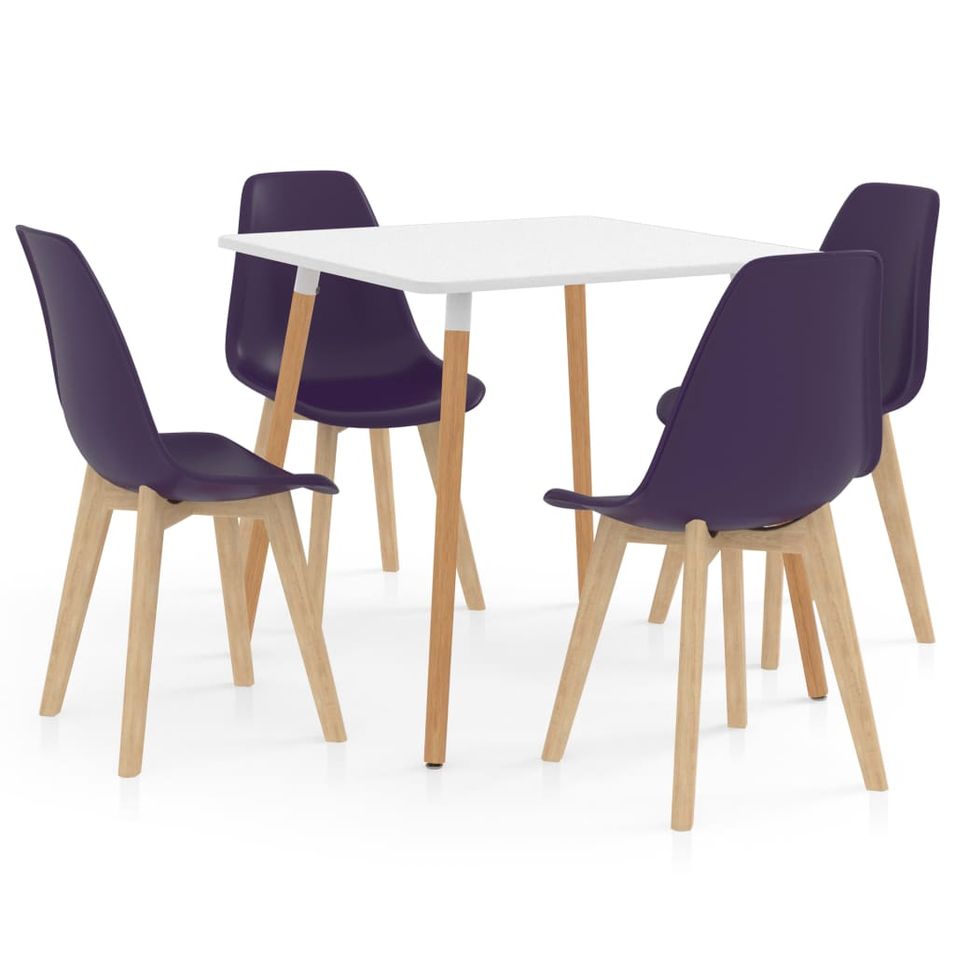 Ensemble de salle à manger 5 pcs Violet foncé 14 - Photo n°1
