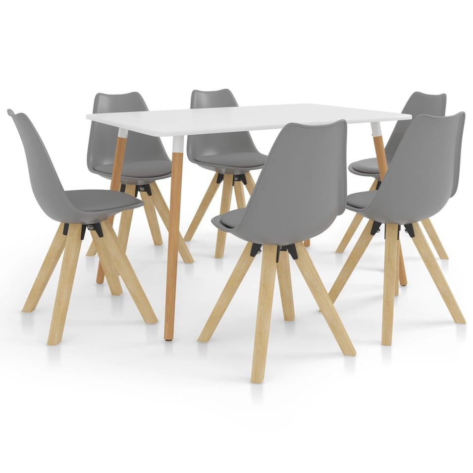 Ensemble de salle à manger 7 pcs Gris 18 - Photo n°1