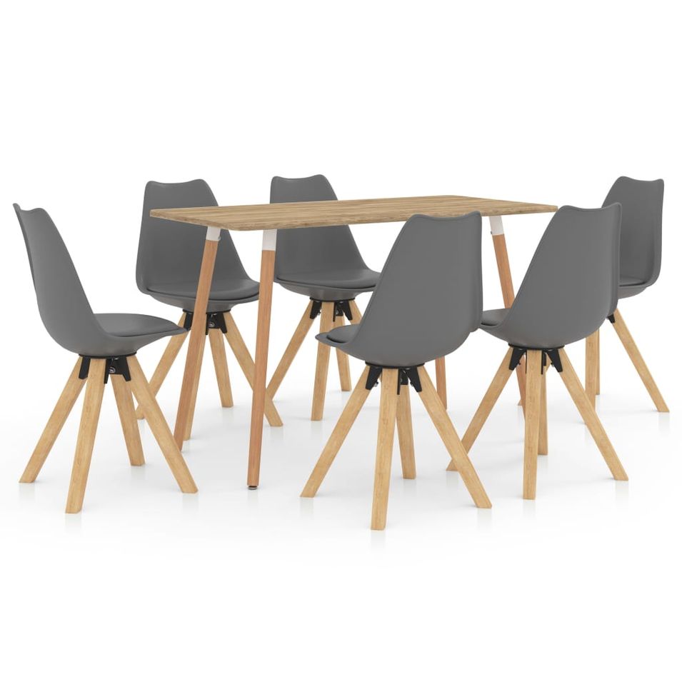 Ensemble de salle à manger 7 pcs Gris 20 - Photo n°1