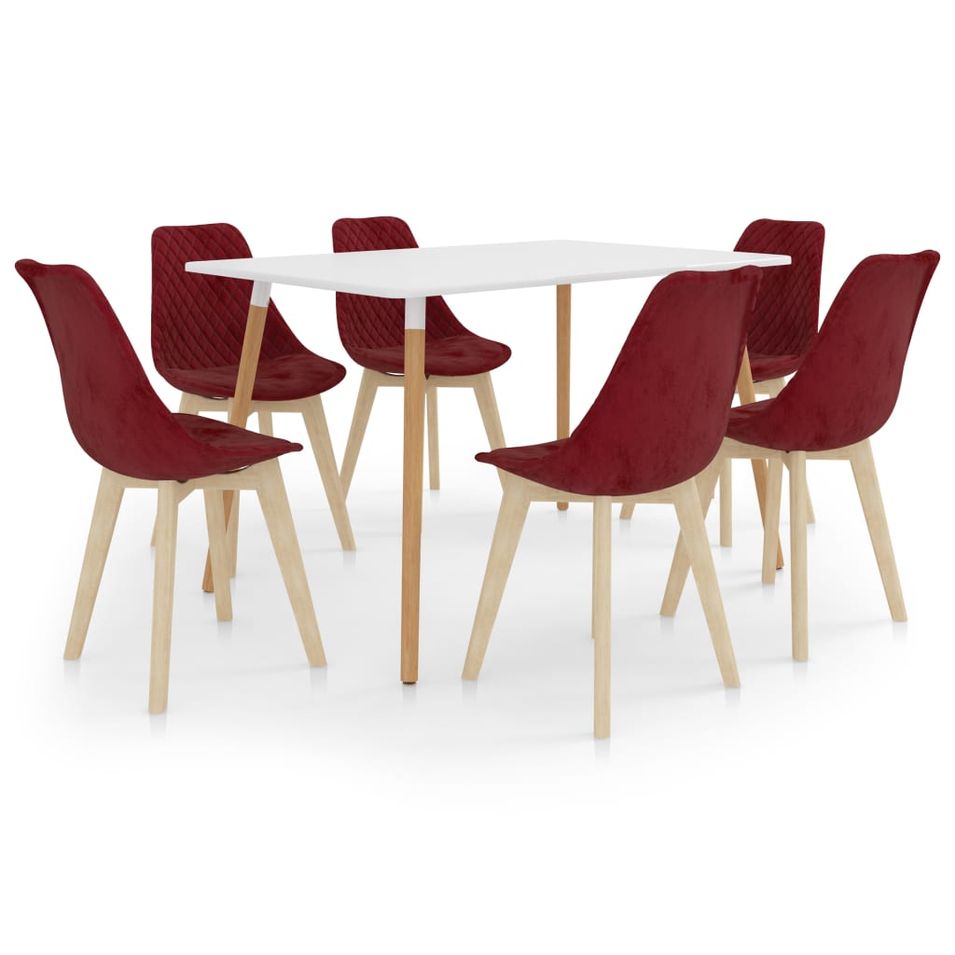 Ensemble de salle à manger 7 pcs Rouge bordeaux 2 - Photo n°1