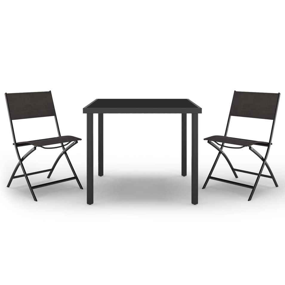 Ensemble de salle à manger d'extérieur 3 pcs Acier - Photo n°1