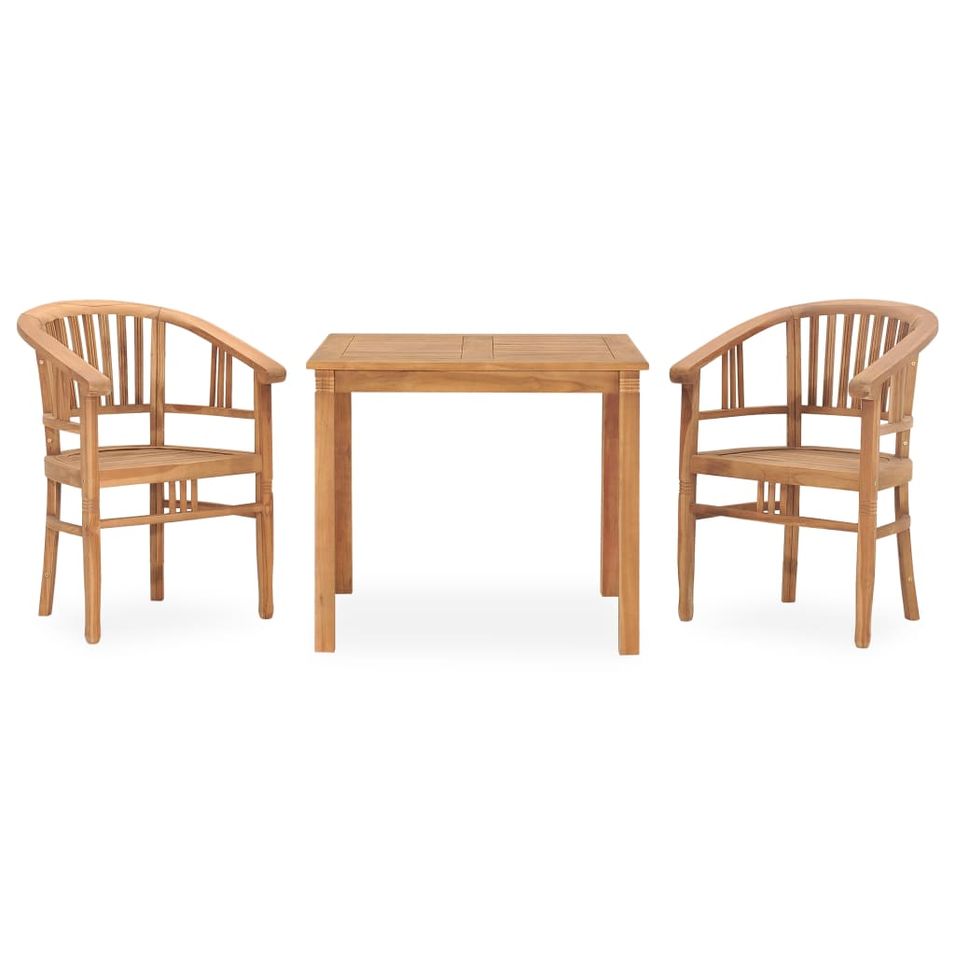 Ensemble de salle à manger de jardin 3 pcs Bois de teck solide - Photo n°1