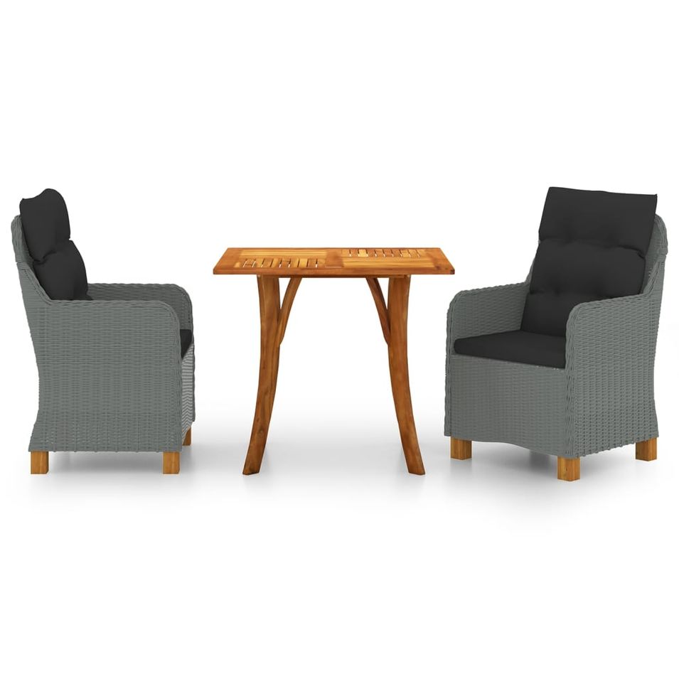 Ensemble de salle à manger de jardin 3 pcs Gris clair 10 - Photo n°1