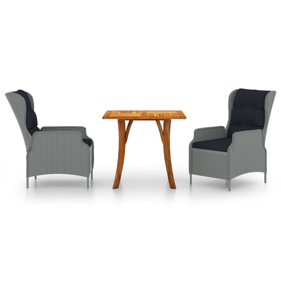 Ensemble de salle à manger de jardin 3 pcs Gris clair 13 - Photo n°1