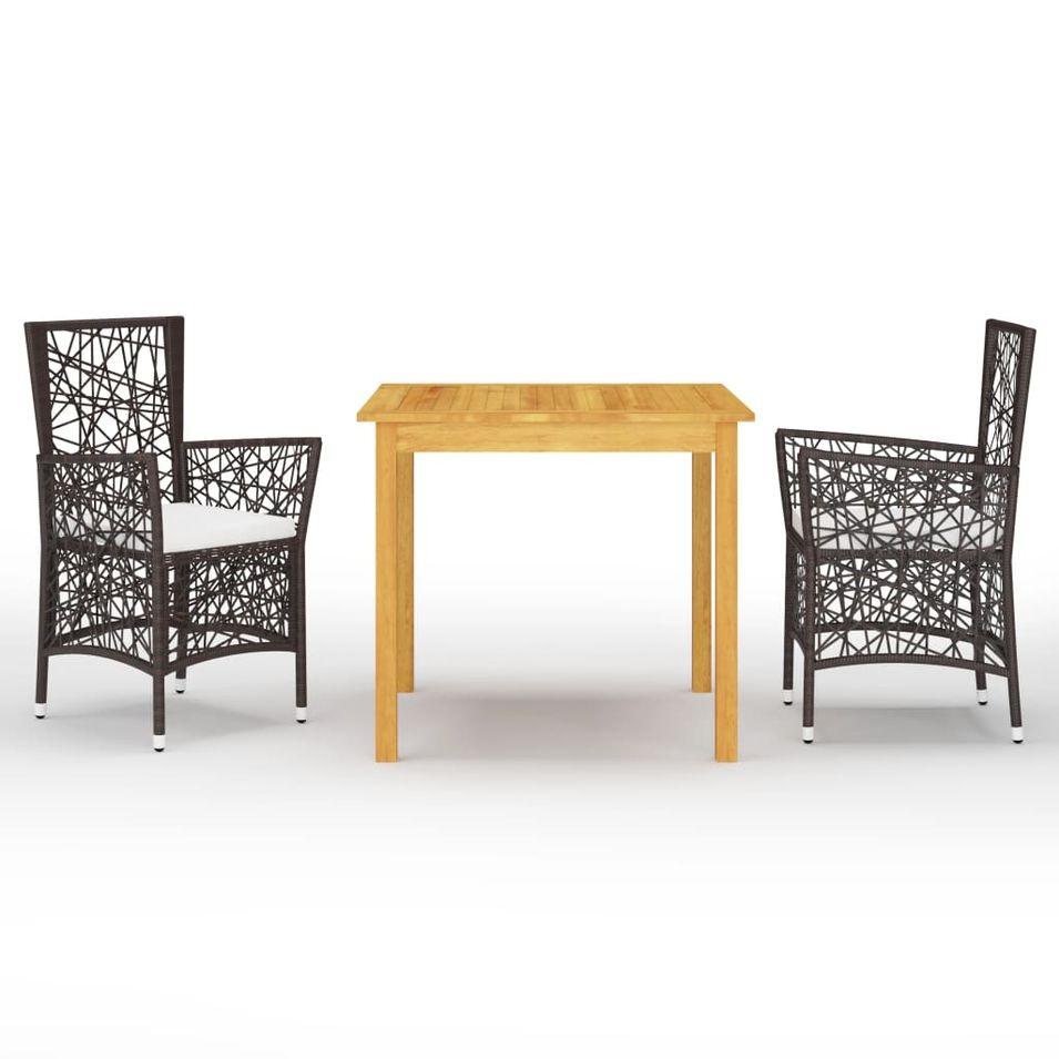 Ensemble de salle à manger de jardin 3 pcs Marron 29 - Photo n°1