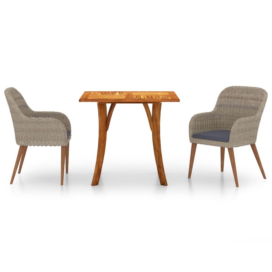 Ensemble de salle à manger de jardin 3 pcs Marron 26 - Photo n°1