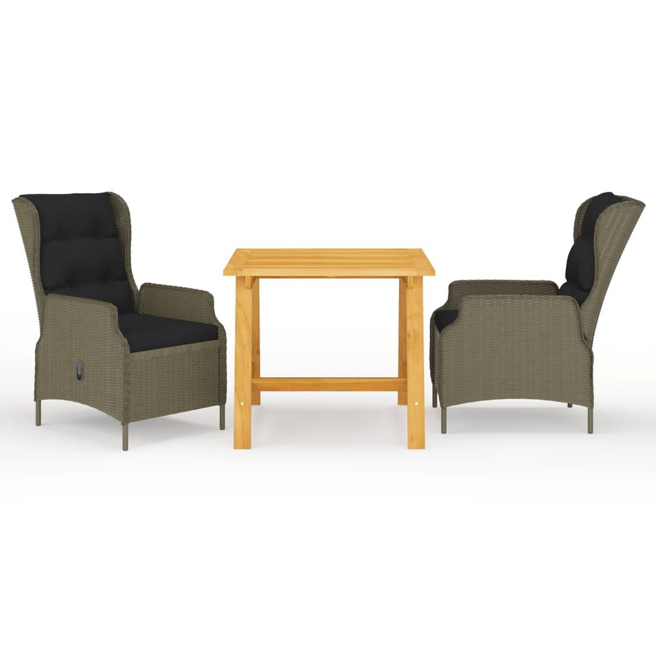 Ensemble de salle à manger de jardin 3 pcs Marron 18 - Photo n°1