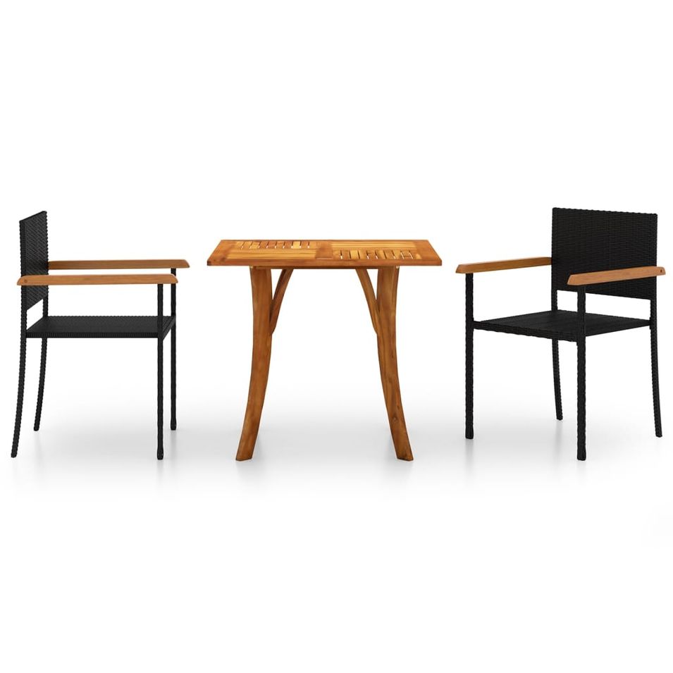 Ensemble de salle à manger de jardin 3 pcs Noir 74 - Photo n°1