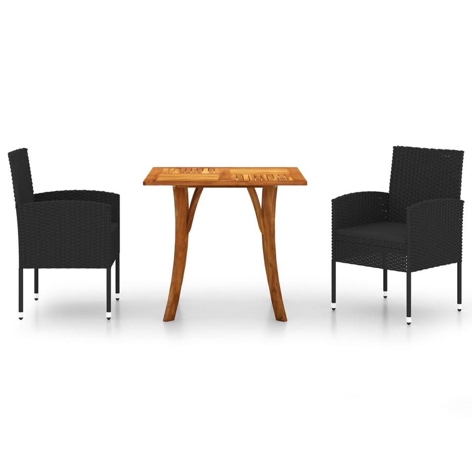Ensemble de salle à manger de jardin 3 pcs Noir 59 - Photo n°1